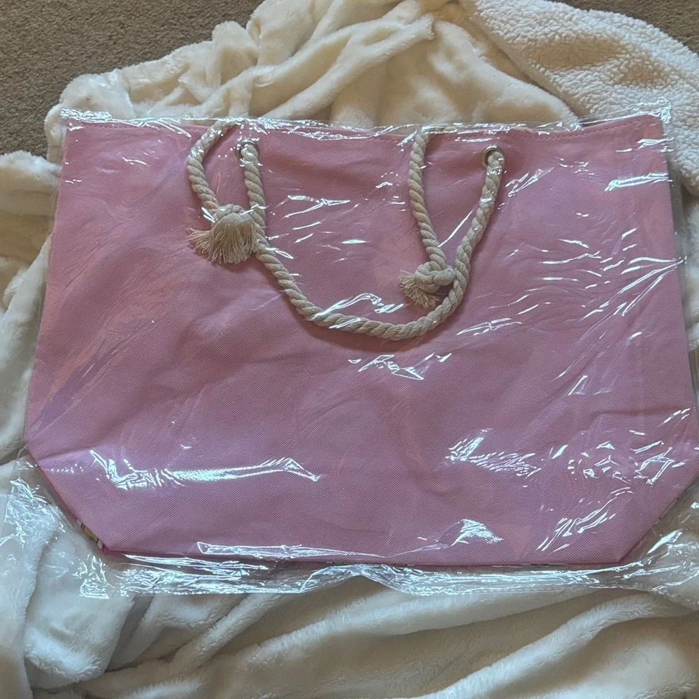 Kids Pink Tote Bag with Fun Sticker Print